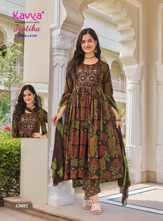 KAVYA JYOTIKA VOL 43 WHOLESALE READYMADE CAPSULE UMBRELLA CUT 3 PCS SUITS FOR WOMEN ONLINE
