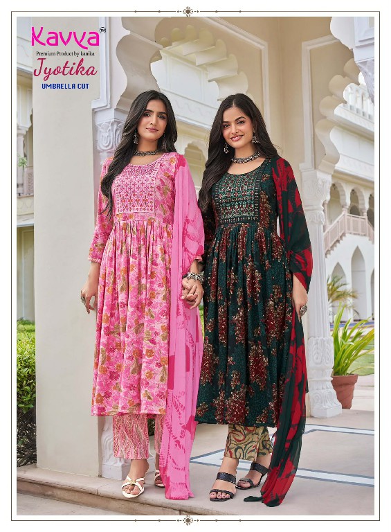 KAVYA JYOTIKA VOL 43 WHOLESALE READYMADE CAPSULE UMBRELLA CUT 3 PCS SUITS FOR WOMEN ONLINE