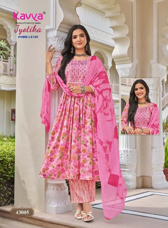 KAVYA JYOTIKA VOL 43 WHOLESALE READYMADE CAPSULE UMBRELLA CUT 3 PCS SUITS FOR WOMEN ONLINE