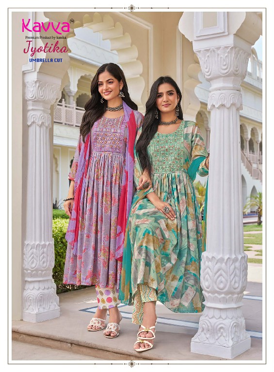 KAVYA JYOTIKA VOL 43 WHOLESALE READYMADE CAPSULE UMBRELLA CUT 3 PCS SUITS FOR WOMEN ONLINE