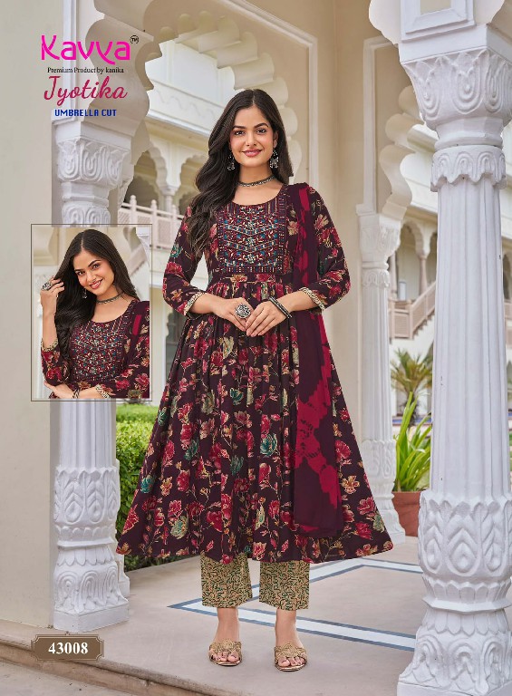 KAVYA JYOTIKA VOL 43 WHOLESALE READYMADE CAPSULE UMBRELLA CUT 3 PCS SUITS FOR WOMEN ONLINE