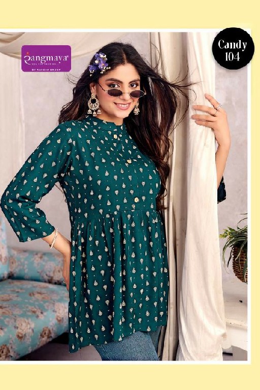 RANGMAYA CANDY VOL 14 WHOLESALE READYMADE RAYON PRINTED MODERN STYLISH SHORT TOPS FOR WOMEN SUPPLIER