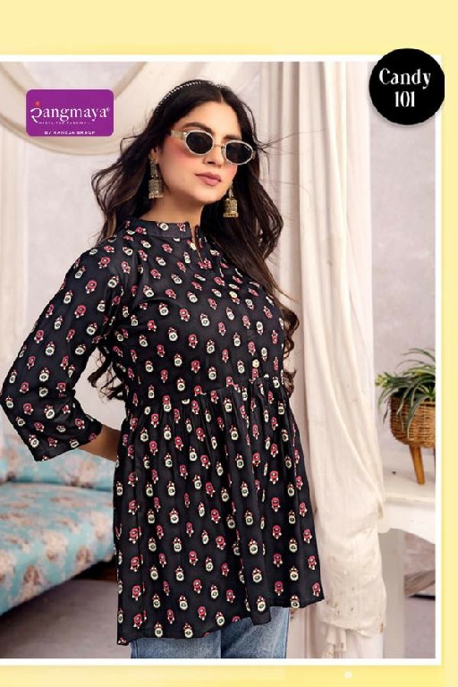 RANGMAYA CANDY VOL 14 WHOLESALE READYMADE RAYON PRINTED MODERN STYLISH SHORT TOPS FOR WOMEN SUPPLIER
