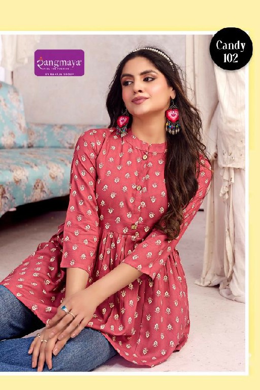 RANGMAYA CANDY VOL 14 WHOLESALE READYMADE RAYON PRINTED MODERN STYLISH SHORT TOPS FOR WOMEN SUPPLIER