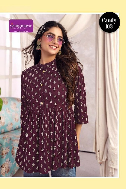 RANGMAYA CANDY VOL 14 WHOLESALE READYMADE RAYON PRINTED MODERN STYLISH SHORT TOPS FOR WOMEN SUPPLIER