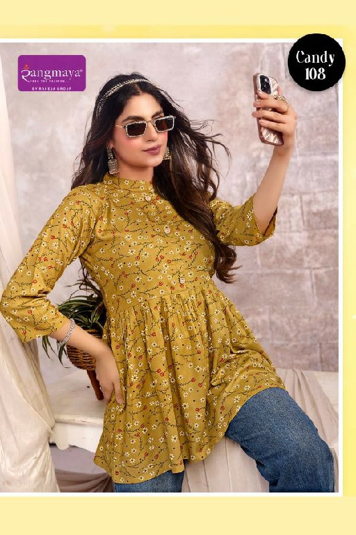 RANGMAYA CANDY VOL 14 WHOLESALE READYMADE RAYON PRINTED MODERN STYLISH SHORT TOPS FOR WOMEN SUPPLIER