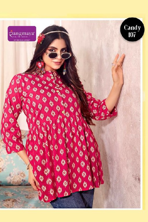 RANGMAYA CANDY VOL 14 WHOLESALE READYMADE RAYON PRINTED MODERN STYLISH SHORT TOPS FOR WOMEN SUPPLIER