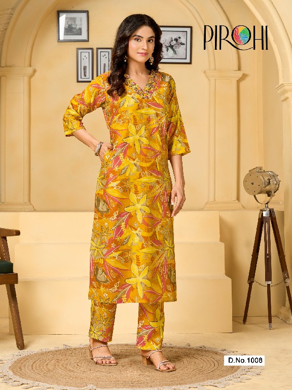 PIROHI KRISHI WHOLESALE READYMADE PREMIUM VISCOSE HEAVY WORK TRENDYU CORD SET FOR EXPORT