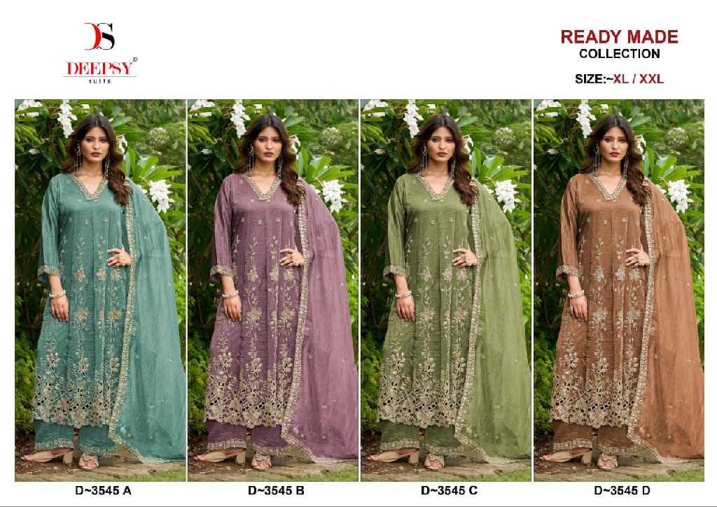 DEEPSY D.NO 3545 WHOLESALE READYMADE SALSA SILK ANARKALI SPECIAL 3 PCS SUITS FOR EXPORT