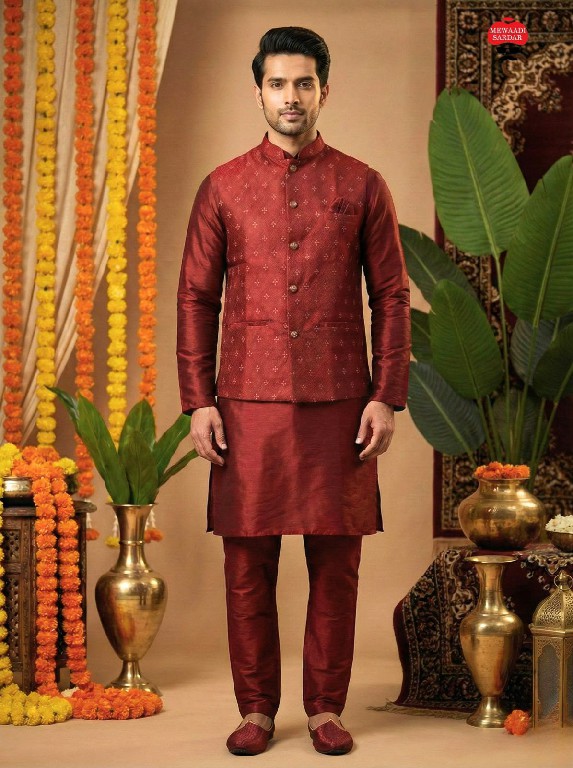TEXTILEDEAL MANYAVAR NX WHOLESALE READYMADE SILK FESTIVE WEAR KOTI KURTA WITH PANT FOR MEN ONLINE