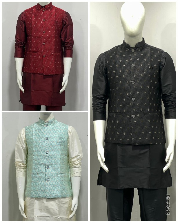 TEXTILEDEAL MANYAVAR NX WHOLESALE READYMADE SILK FESTIVE WEAR KOTI KURTA WITH PANT FOR MEN ONLINE
