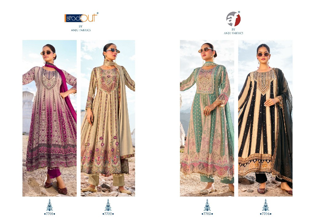 ANJU FAB ROYAL TOUCH WHOLESALE READYMADE NATURAL CREPE DESIGNER ANARKALI PANT WITH DUPATTA FOR WOMEN ONLINE