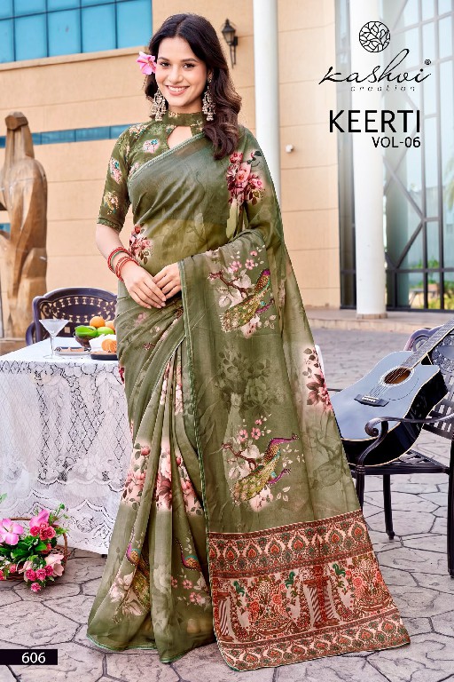 KASHVI CREATION KEERTI VOL 6 WHOLESALE RAGA DIGITAL PRINT WITH WORK FANCY INDIAN SAREES FOR WOMEN ONLINE