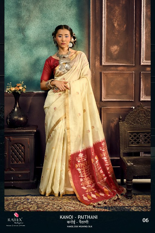 RAJTEX KANOI PAITHANI WHOLESALE TUSSAR SILK HANDLOOM WEAVING ELEGANCE INDIAN SAREES FOR WOMEN SUPPLIER