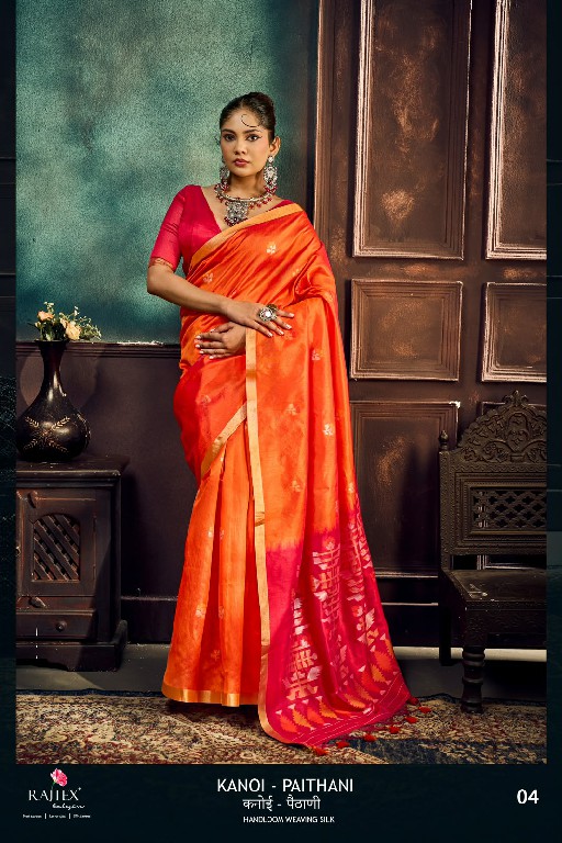 RAJTEX KANOI PAITHANI WHOLESALE TUSSAR SILK HANDLOOM WEAVING ELEGANCE INDIAN SAREES FOR WOMEN SUPPLIER