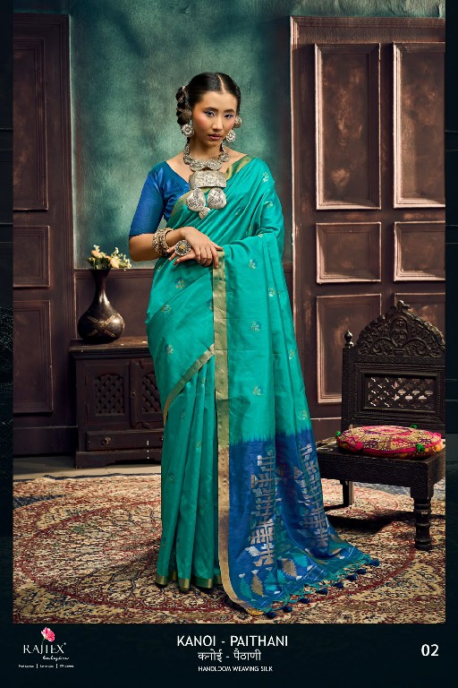 RAJTEX KANOI PAITHANI WHOLESALE TUSSAR SILK HANDLOOM WEAVING ELEGANCE INDIAN SAREES FOR WOMEN SUPPLIER