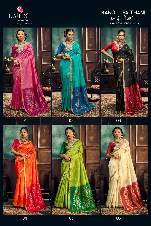 RAJTEX KANOI PAITHANI WHOLESALE TUSSAR SILK HANDLOOM WEAVING ELEGANCE INDIAN SAREES FOR WOMEN SUPPLIER