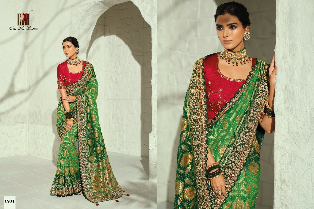MN SAREES  BANDHEJ 8700 SERIES WHOLESALE PURE GEORGETTE BANDHEJ LUXURIOUS INDIAN SAREES FOR WOMEN ONLINE