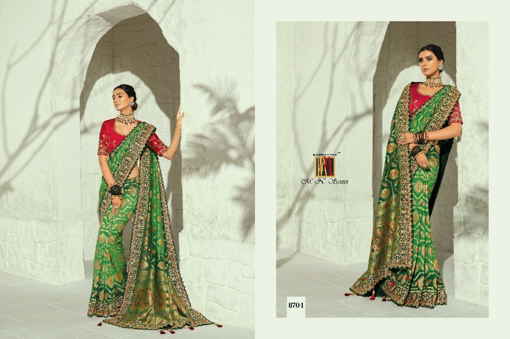 MN SAREES  BANDHEJ 8700 SERIES WHOLESALE PURE GEORGETTE BANDHEJ LUXURIOUS INDIAN SAREES FOR WOMEN ONLINE