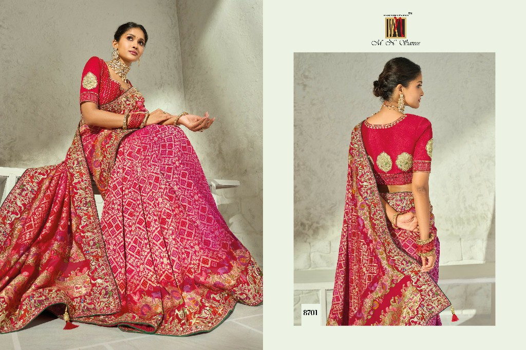 MN SAREES  BANDHEJ 8700 SERIES WHOLESALE PURE GEORGETTE BANDHEJ LUXURIOUS INDIAN SAREES FOR WOMEN ONLINE