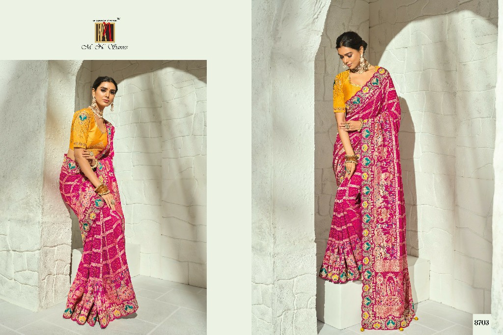 MN SAREES  BANDHEJ 8700 SERIES WHOLESALE PURE GEORGETTE BANDHEJ LUXURIOUS INDIAN SAREES FOR WOMEN ONLINE