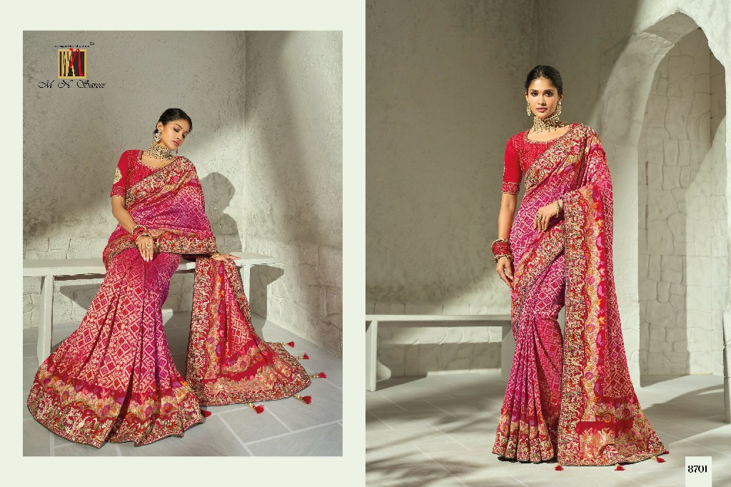 MN SAREES  BANDHEJ 8700 SERIES WHOLESALE PURE GEORGETTE BANDHEJ LUXURIOUS INDIAN SAREES FOR WOMEN ONLINE