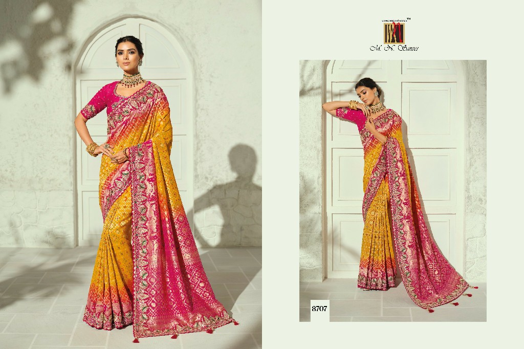 MN SAREES  BANDHEJ 8700 SERIES WHOLESALE PURE GEORGETTE BANDHEJ LUXURIOUS INDIAN SAREES FOR WOMEN ONLINE
