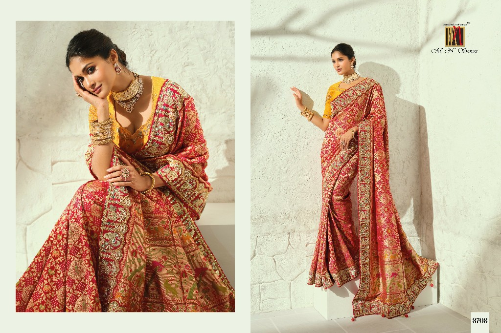 MN SAREES  BANDHEJ 8700 SERIES WHOLESALE PURE GEORGETTE BANDHEJ LUXURIOUS INDIAN SAREES FOR WOMEN ONLINE
