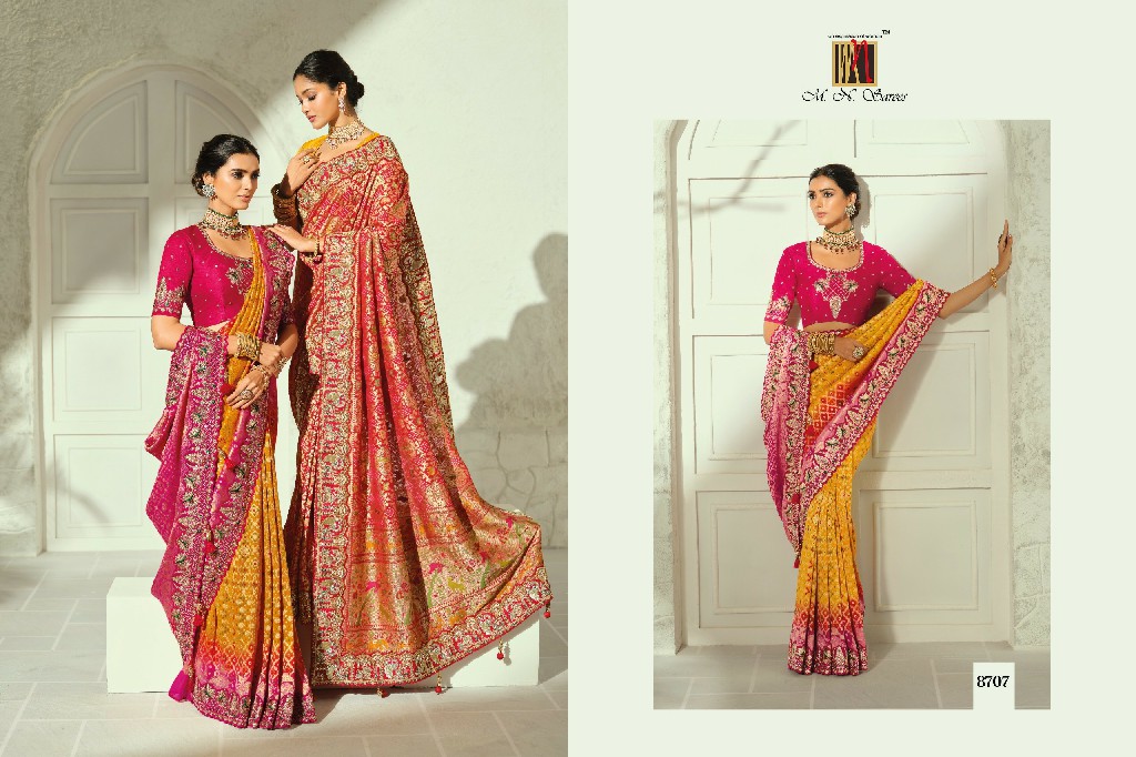 MN SAREES  BANDHEJ 8700 SERIES WHOLESALE PURE GEORGETTE BANDHEJ LUXURIOUS INDIAN SAREES FOR WOMEN ONLINE
