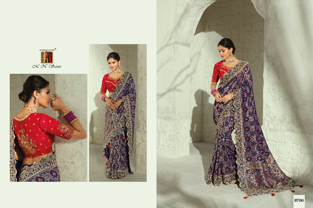 MN SAREES  BANDHEJ 8700 SERIES WHOLESALE PURE GEORGETTE BANDHEJ LUXURIOUS INDIAN SAREES FOR WOMEN ONLINE