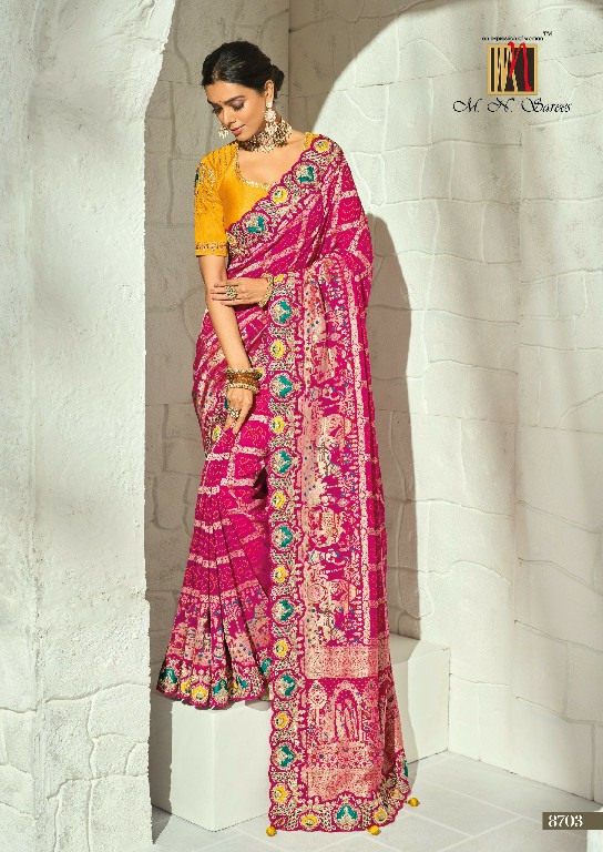 MN SAREES  BANDHEJ 8700 SERIES WHOLESALE PURE GEORGETTE BANDHEJ LUXURIOUS INDIAN SAREES FOR WOMEN ONLINE