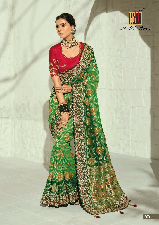 MN SAREES  BANDHEJ 8700 SERIES WHOLESALE PURE GEORGETTE BANDHEJ LUXURIOUS INDIAN SAREES FOR WOMEN ONLINE