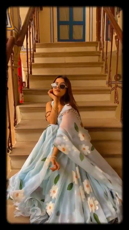 TEXTILEDEAL D.NO QRC-409 WHOLESALE FOUX GEORGETTE DIGITAL PRINTED TRENDING LEHENGA SAREES FOR WOMEN EXPORTER