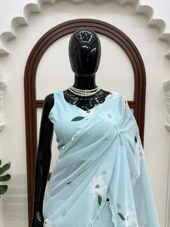 TEXTILEDEAL D.NO QRC-409 WHOLESALE FOUX GEORGETTE DIGITAL PRINTED TRENDING LEHENGA SAREES FOR WOMEN EXPORTER