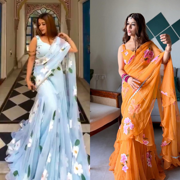 TEXTILEDEAL D.NO QRC-409 WHOLESALE FOUX GEORGETTE DIGITAL PRINTED TRENDING LEHENGA SAREES FOR WOMEN EXPORTER