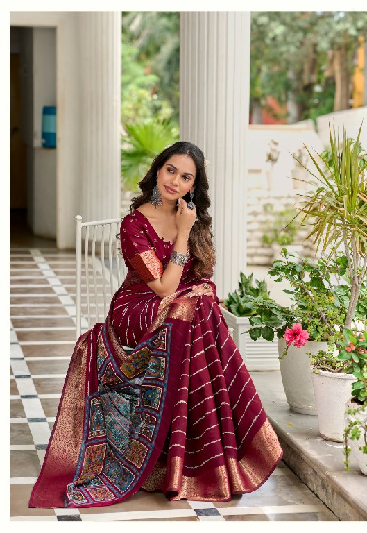 TWO THREAD MOTHAR THREAD WHOLESALE SOFT VISCOSE LEHERIYA WITH KALAMKARI DESIGN INDIAN SAREES FOR WOMEN ONLINE