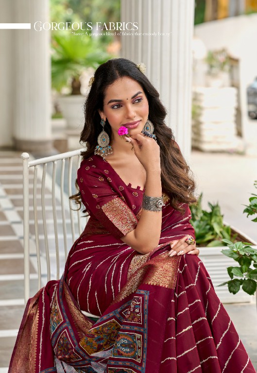 TWO THREAD MOTHAR THREAD WHOLESALE SOFT VISCOSE LEHERIYA WITH KALAMKARI DESIGN INDIAN SAREES FOR WOMEN ONLINE