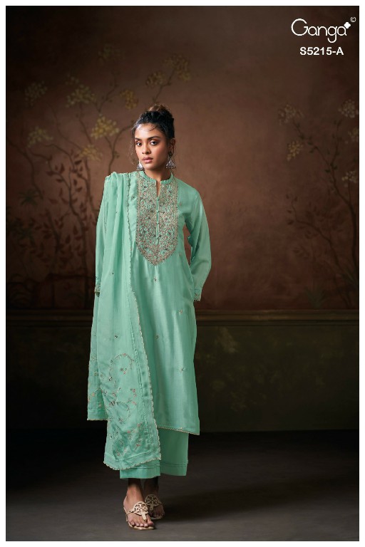 GANGA BREAEKA S5215 WHOLESALE PURE BEMBERG RUSSIAN SILK SOLID COLOR UNSTITCH SALWAR SUITS SUPPLIER