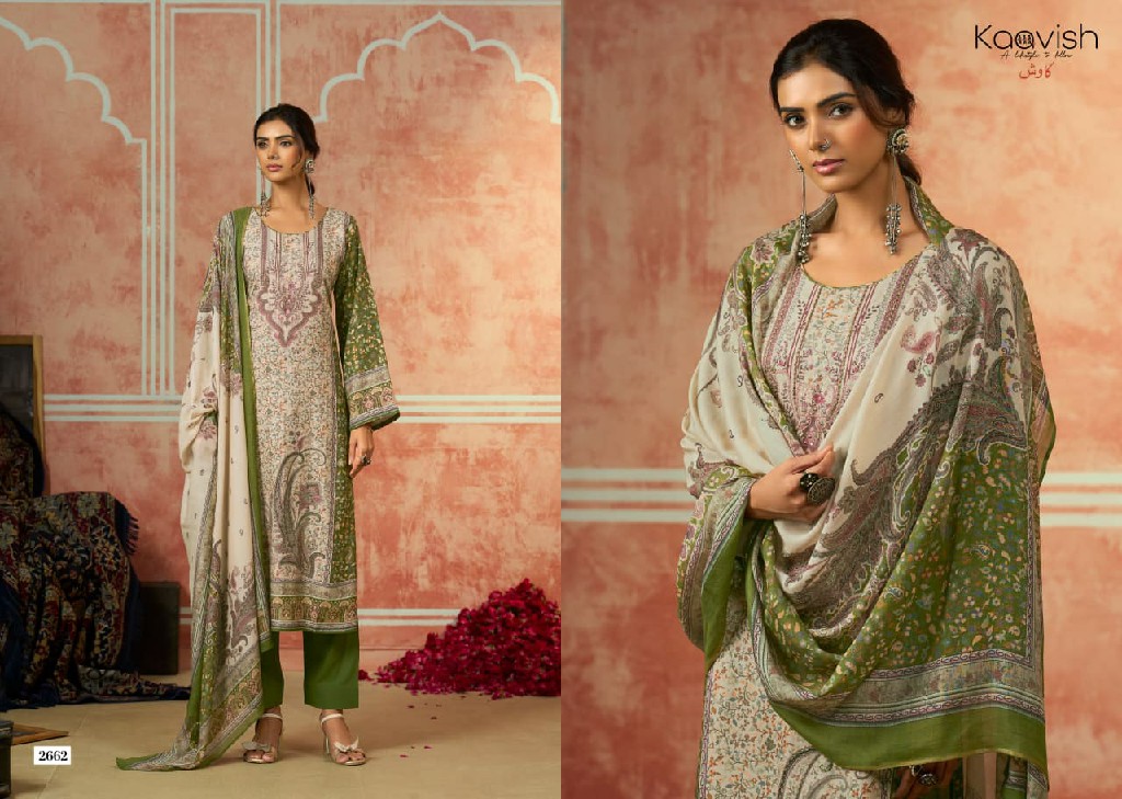 KAAVISH KHWAAB WHOLESALE VISCOSE PASHMINA WINTER WEAR UNSTITCH SALWAR SUITS FOR EXPORT