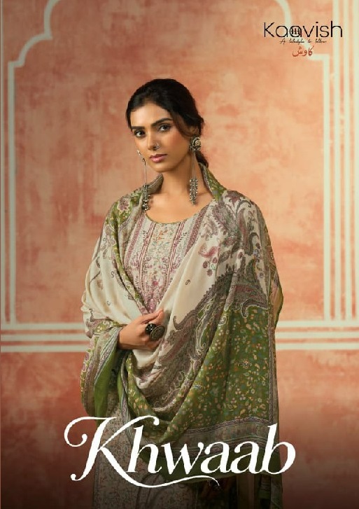 KAAVISH KHWAAB WHOLESALE VISCOSE PASHMINA WINTER WEAR UNSTITCH SALWAR SUITS FOR EXPORT