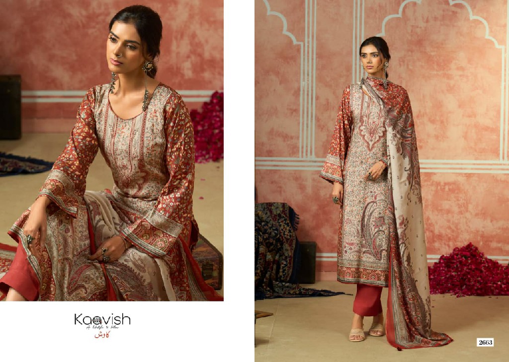 KAAVISH KHWAAB WHOLESALE VISCOSE PASHMINA WINTER WEAR UNSTITCH SALWAR SUITS FOR EXPORT