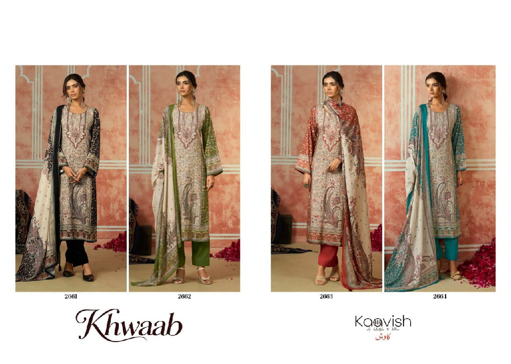 KAAVISH KHWAAB WHOLESALE VISCOSE PASHMINA WINTER WEAR UNSTITCH SALWAR SUITS FOR EXPORT