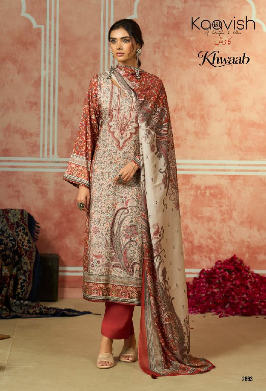 KAAVISH KHWAAB WHOLESALE VISCOSE PASHMINA WINTER WEAR UNSTITCH SALWAR SUITS FOR EXPORT