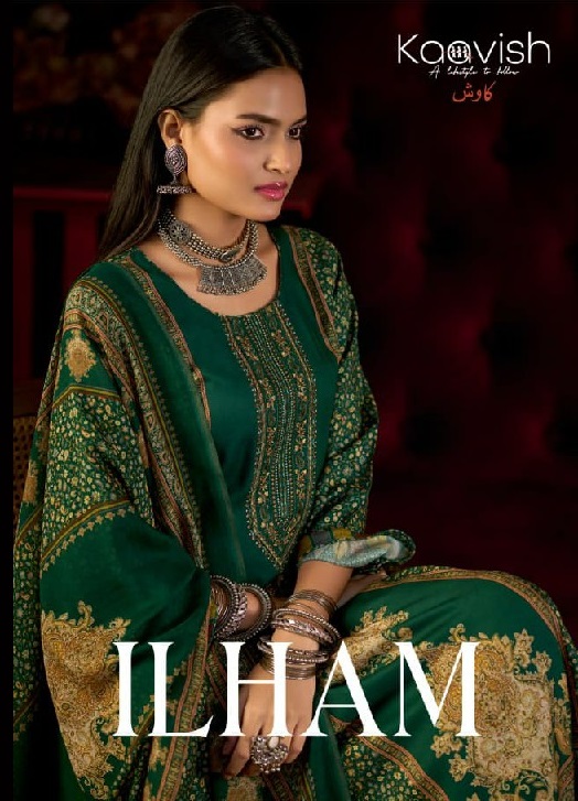 KAAVISH ILHAM WHOLESALE VISCOSE PASHMINA WINTER SPECIAL UNSTITCH SALWAR SUITS ONLINE