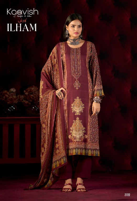 KAAVISH ILHAM WHOLESALE VISCOSE PASHMINA WINTER SPECIAL UNSTITCH SALWAR SUITS ONLINE