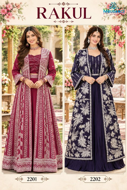 MRUDANGI RAKUL WHOLESALE READYMADE REAL CHINON SILK PARTY WEAR INDO WESTERN DRESS FOR WOMEN ONLINE