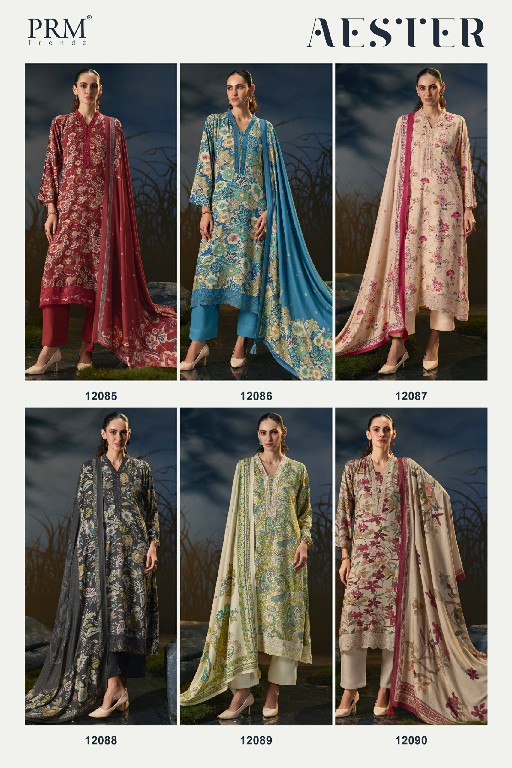 PRM TRENDZ AESTER WHOLESALE VISCOSE PASHMINA WINTER CLASSY DESIGN UNSTITCH SALWAR SUITS FOR EXPORT