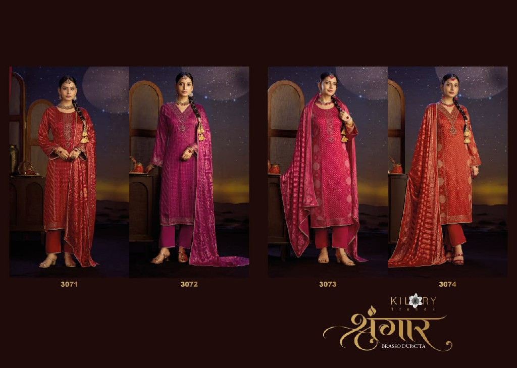 KILORY TRENDS SHRINGAR WHOLESALE PURE GAJJI SILK FESTIVE LOOK UNSTITCH SALWAR SUITS EXPORTER