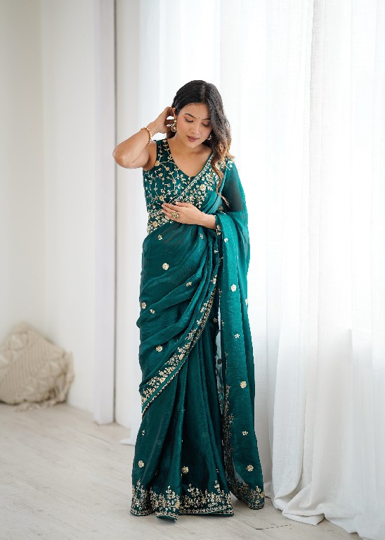 SP SERIES D.NO SP-89 WHOLESALE HEAVY FENDY SILK DESIGNER WEAR SAREES FOR WOMEN EXPORTER