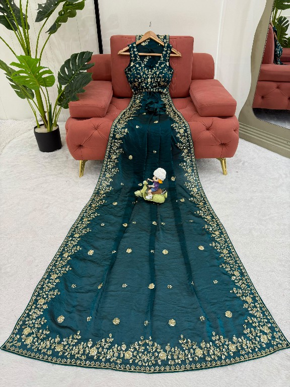 SP SERIES D.NO SP-89 WHOLESALE HEAVY FENDY SILK DESIGNER WEAR SAREES FOR WOMEN EXPORTER